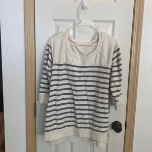 Maurice’s sweater Striped, raglan sleeve, scoop neck, 3/4 sleeve. Relaxed fit